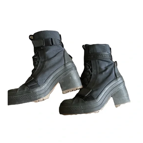 Converse GR82 Heeled Combat Boots Military Moto Punk Grunge Alt - Picture 2 of 12